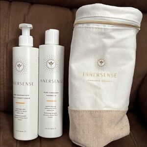 Innersense Pure Hair Care Set shampoo and conditioner with storage bag